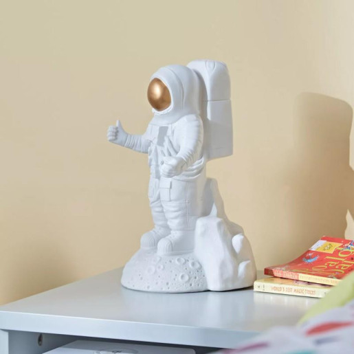 Lampara sobremesa blanco y dorado