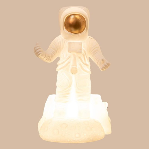 Lampara sobremesa blanco y dorado