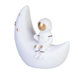 Lampara sobremesa blanco y dorado