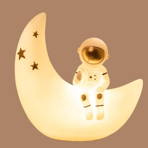 Lampara sobremesa blanco y dorado