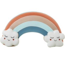 Lampara sobremesa blanco, azul y beige