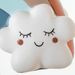 Lampara sobremesa blanco, azul y beige