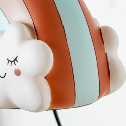 Lampara sobremesa blanco, azul y beige