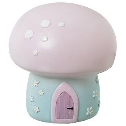 Lampara sobremesa azul, blanco y gris