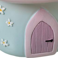 Lampara sobremesa azul, blanco y gris