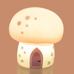 Lampara sobremesa azul, blanco y gris