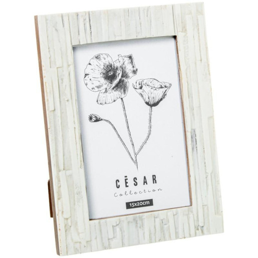 Portafotos blanco hueso