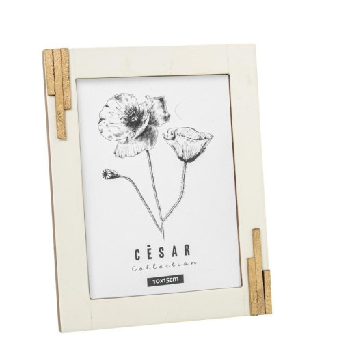 Portafotos blanco hueso y natural