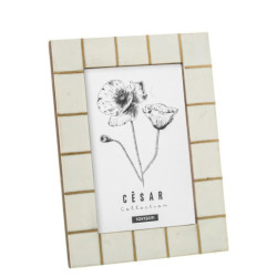 Portafotos blanco hueso y natural