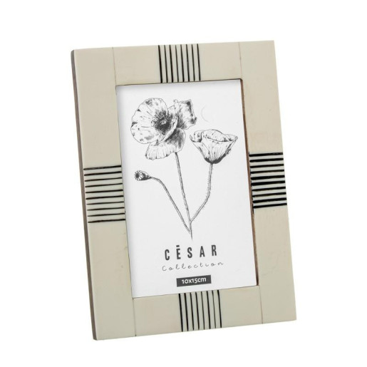 Portafotos blanco hueso y negro