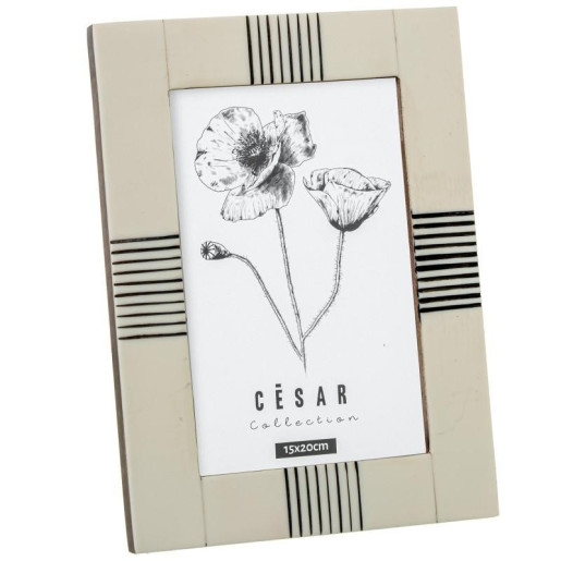 Portafotos blanco hueso y negro