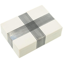 Caja blanco hueso y negro