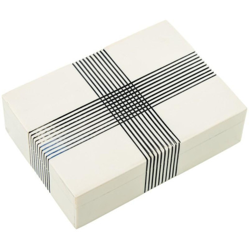 Caja blanco hueso y negro