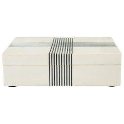 Caja blanco hueso y negro