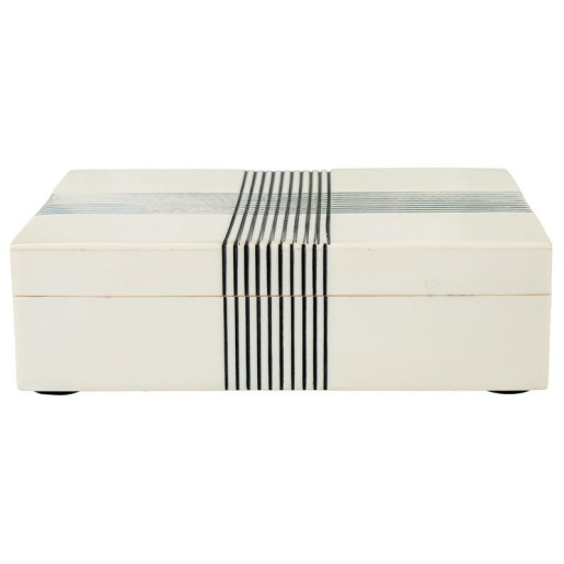 Caja blanco hueso y negro