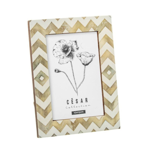 Portafotos blanco hueso y beige