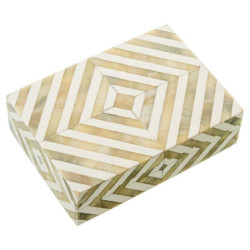 Caja blanco hueso y beige