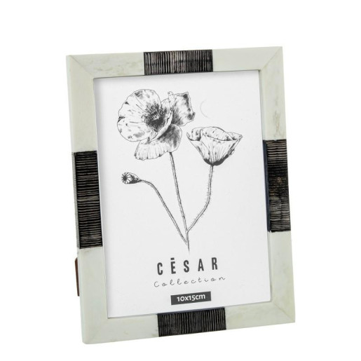 Portafotos blanco hueso y negro