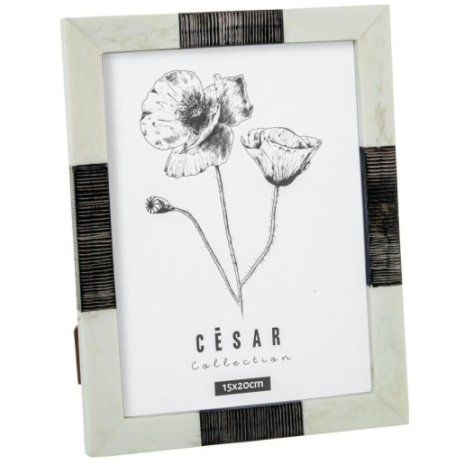 Portafotos blanco hueso y negro