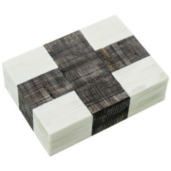 Caja blanco hueso y negro