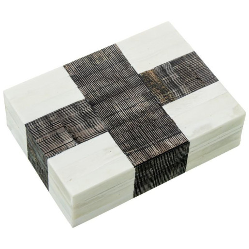 Caja blanco hueso y negro