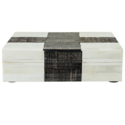 Caja blanco hueso y negro