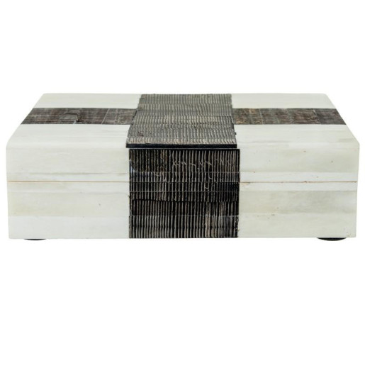 Caja blanco hueso y negro