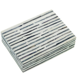 Caja blanco hueso y azul