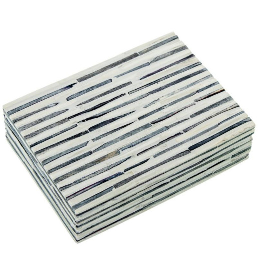 Caja blanco hueso y azul