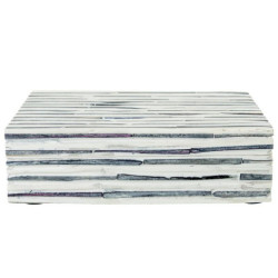 Caja blanco hueso y azul