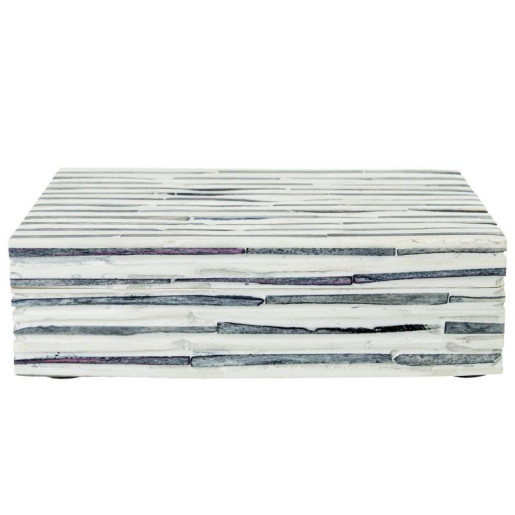 Caja blanco hueso y azul