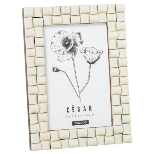 Portafotos blanco hueso