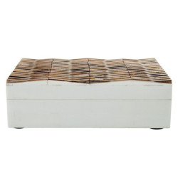 Caja marron hueso y blanco