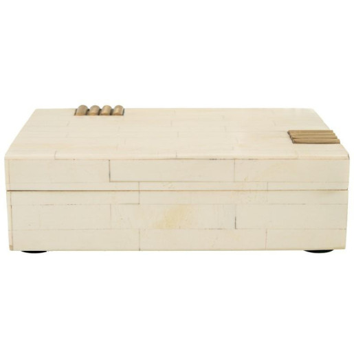 Caja blanco hueso y marron