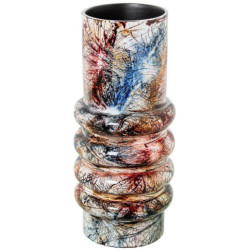 Jarron azul, rojo y marron