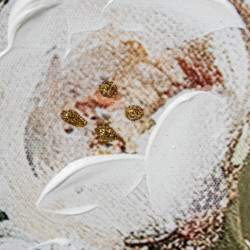 Set 2 cuadros lienzo blanco, verde y rosa