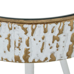 Set 2 mesas auxiliares dorado y blanco