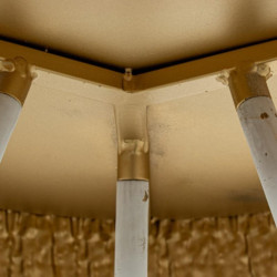 Set 2 mesas auxiliares dorado y blanco