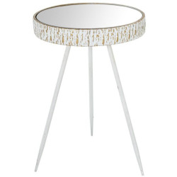 Set 2 mesas auxiliares dorado y blanco