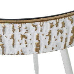 Set 2 mesas auxiliares dorado y blanco