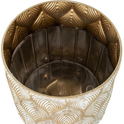 Set 2 maceteros dorado y blanco