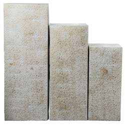 Set 3 pedestales dorasdo y blanco