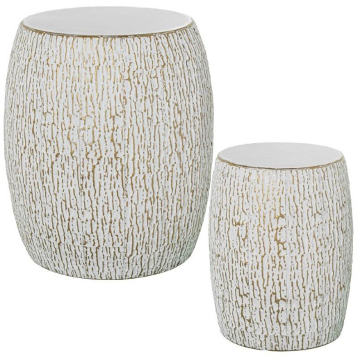 Set 2 taburetes dorasdo y blanco