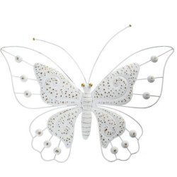 Decoracion pared dorado y blanco