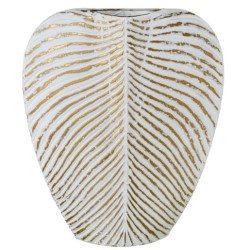 Jarron dorado y blanco