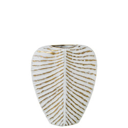 Jarron dorado y blanco