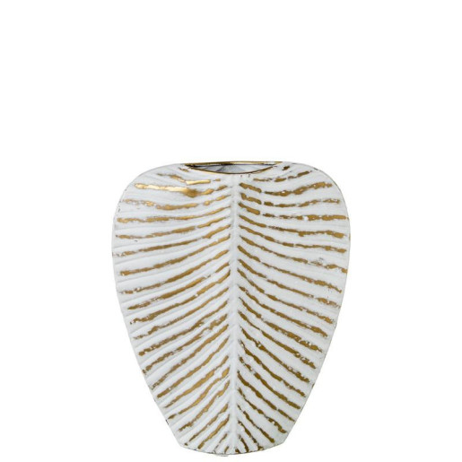 Jarron dorado y blanco