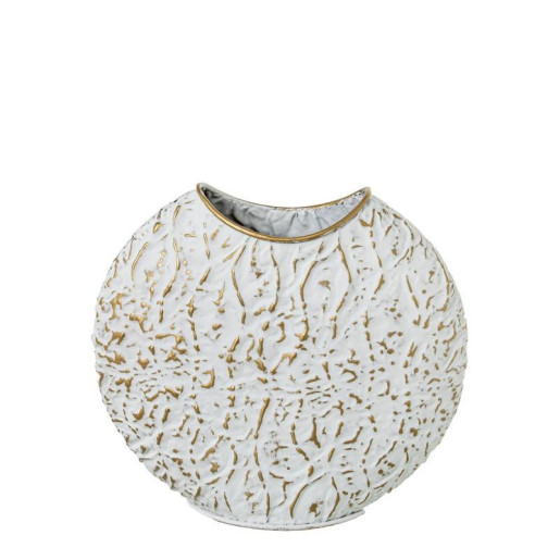 Jarron dorado y blanco