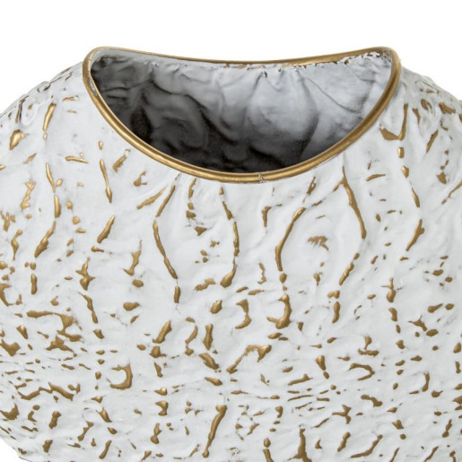 Jarron dorado y blanco