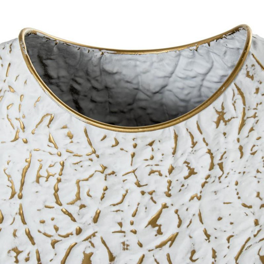 Jarron dorado y blanco